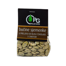 CHOCO bučine sjemenke u bijeloj čokoladi s cimetom, 100 g