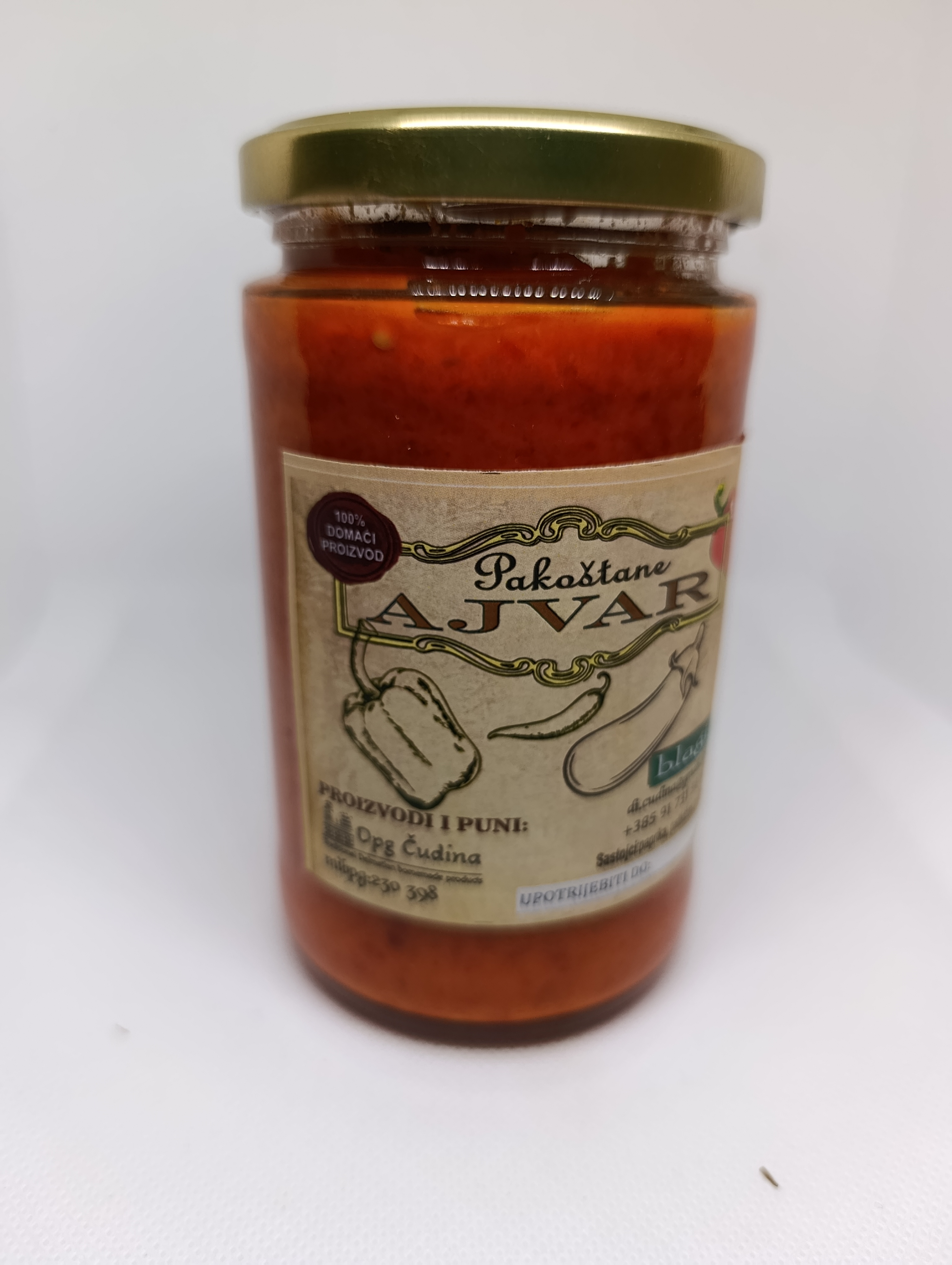 Domaći ajvar - blagi 540 ml ***pečena paprika***