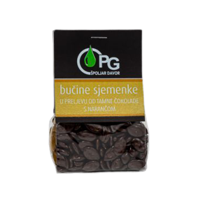 CHOCO bučine sjemenke u tamnoj čokoladi s narančom, 100 g