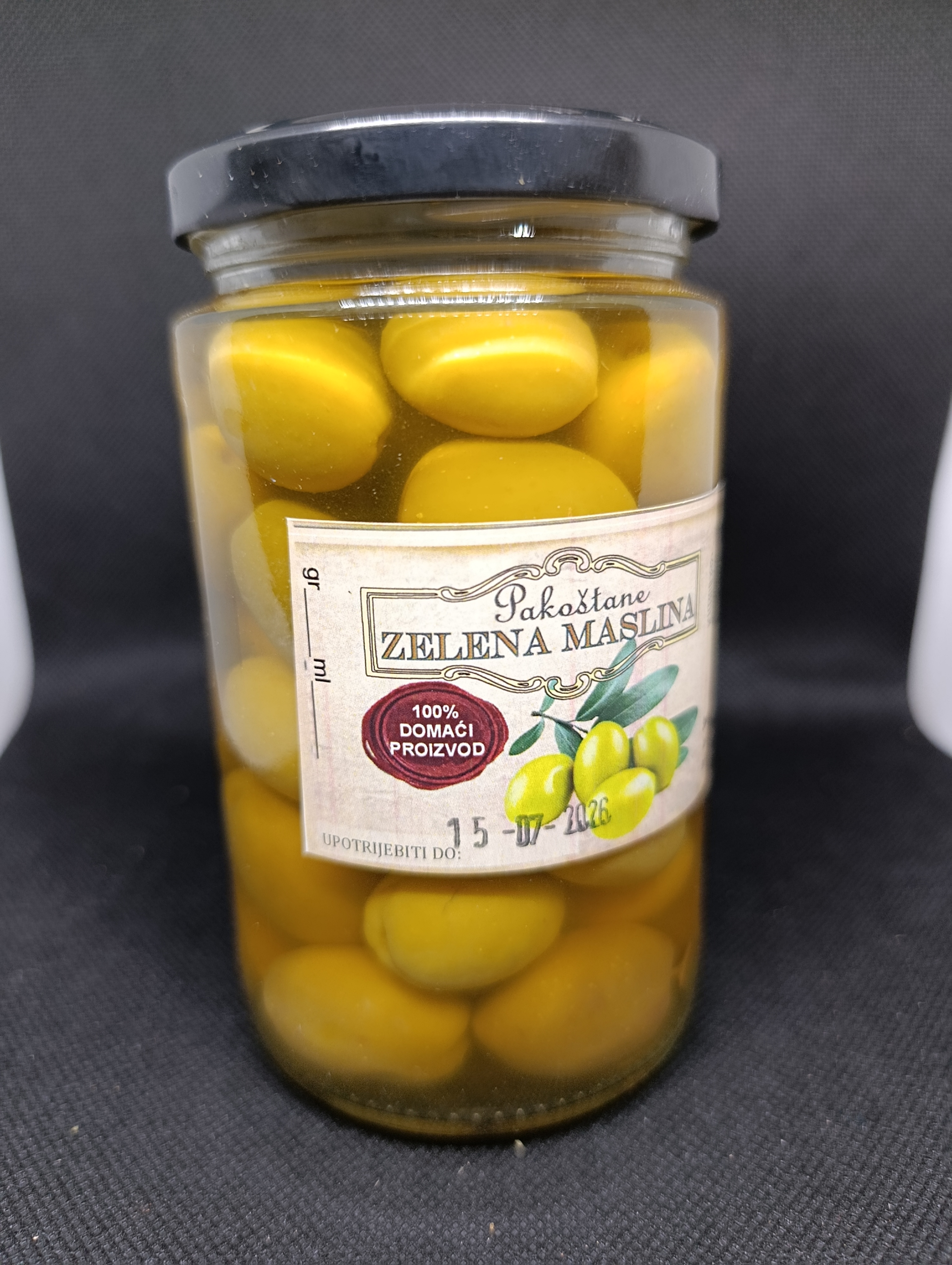 Zelene ukiseljene masline 720 ml